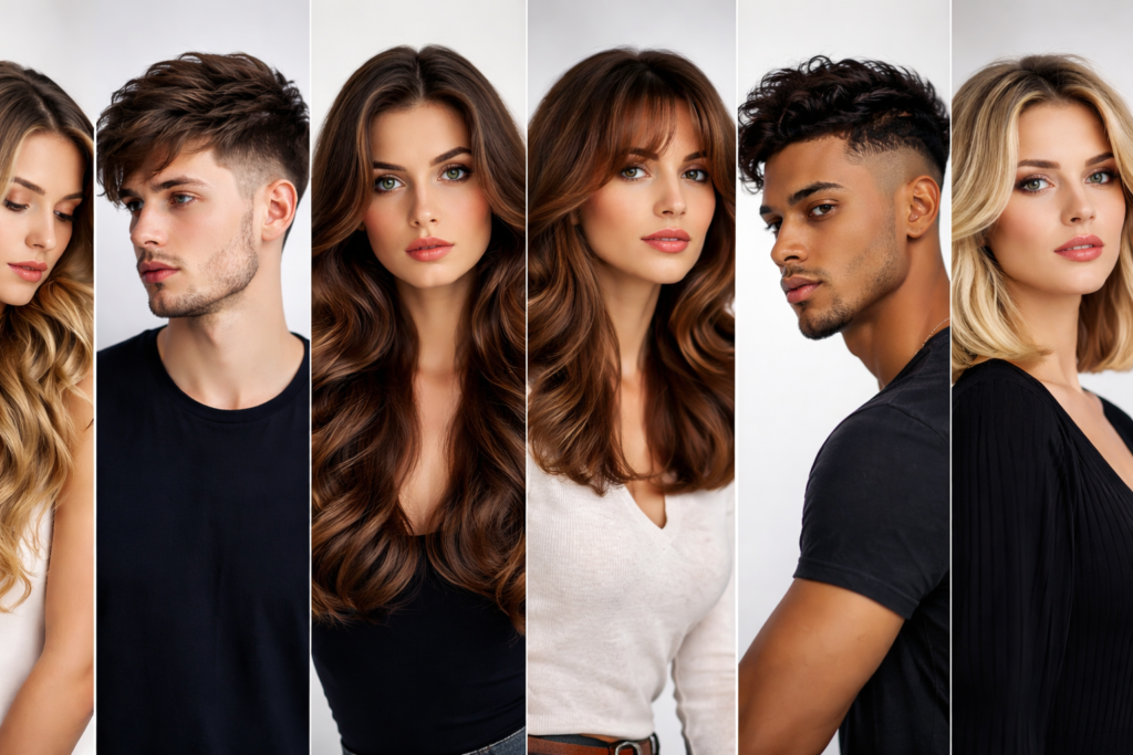 set of different styles of boys and girls