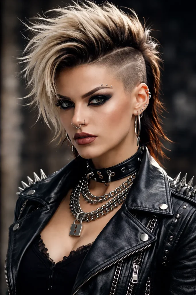 Undercut Mohawk Style wearing black jacket 
