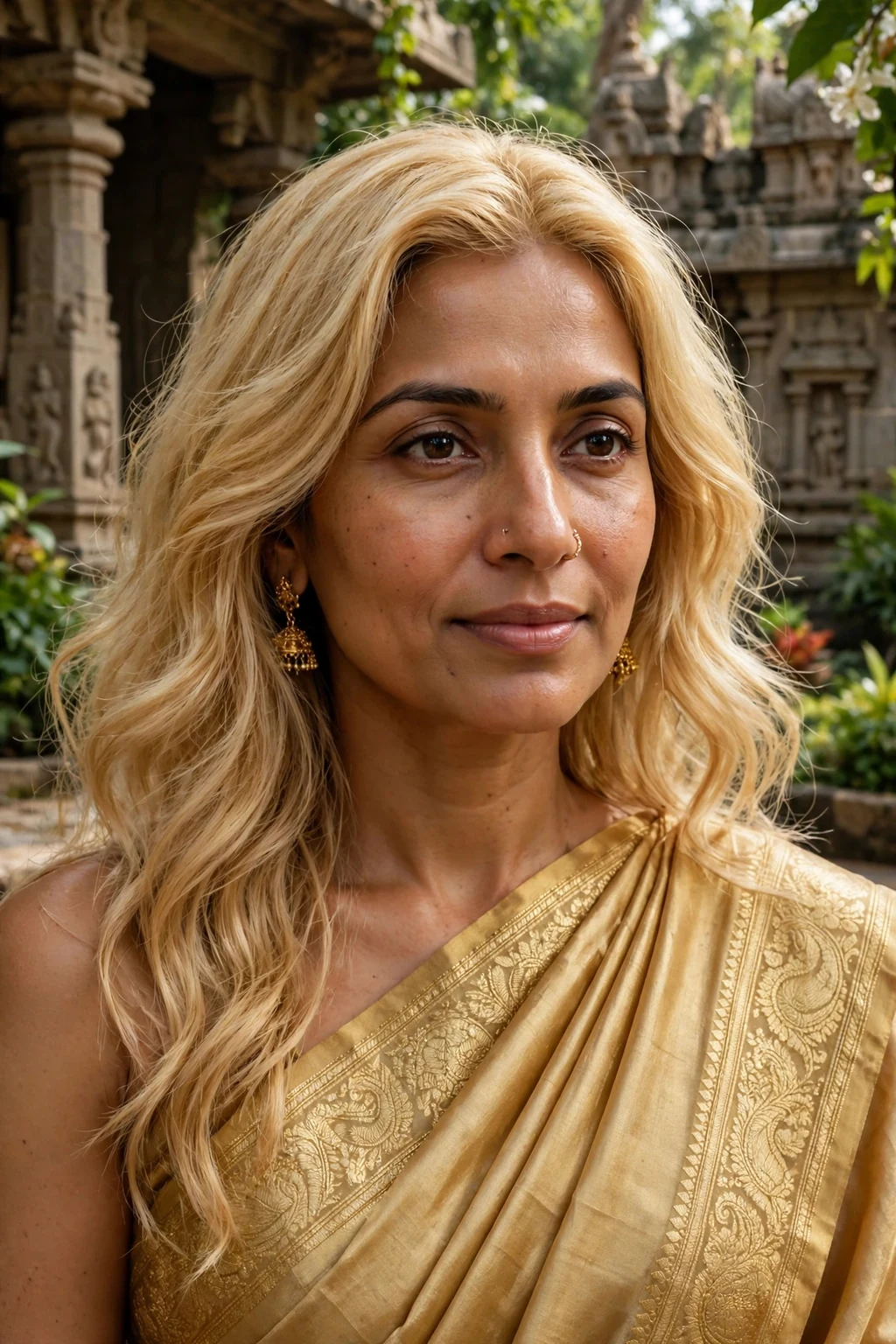 Beautiful woman with classic golden blonde, timeless golden blonde, timeless light.