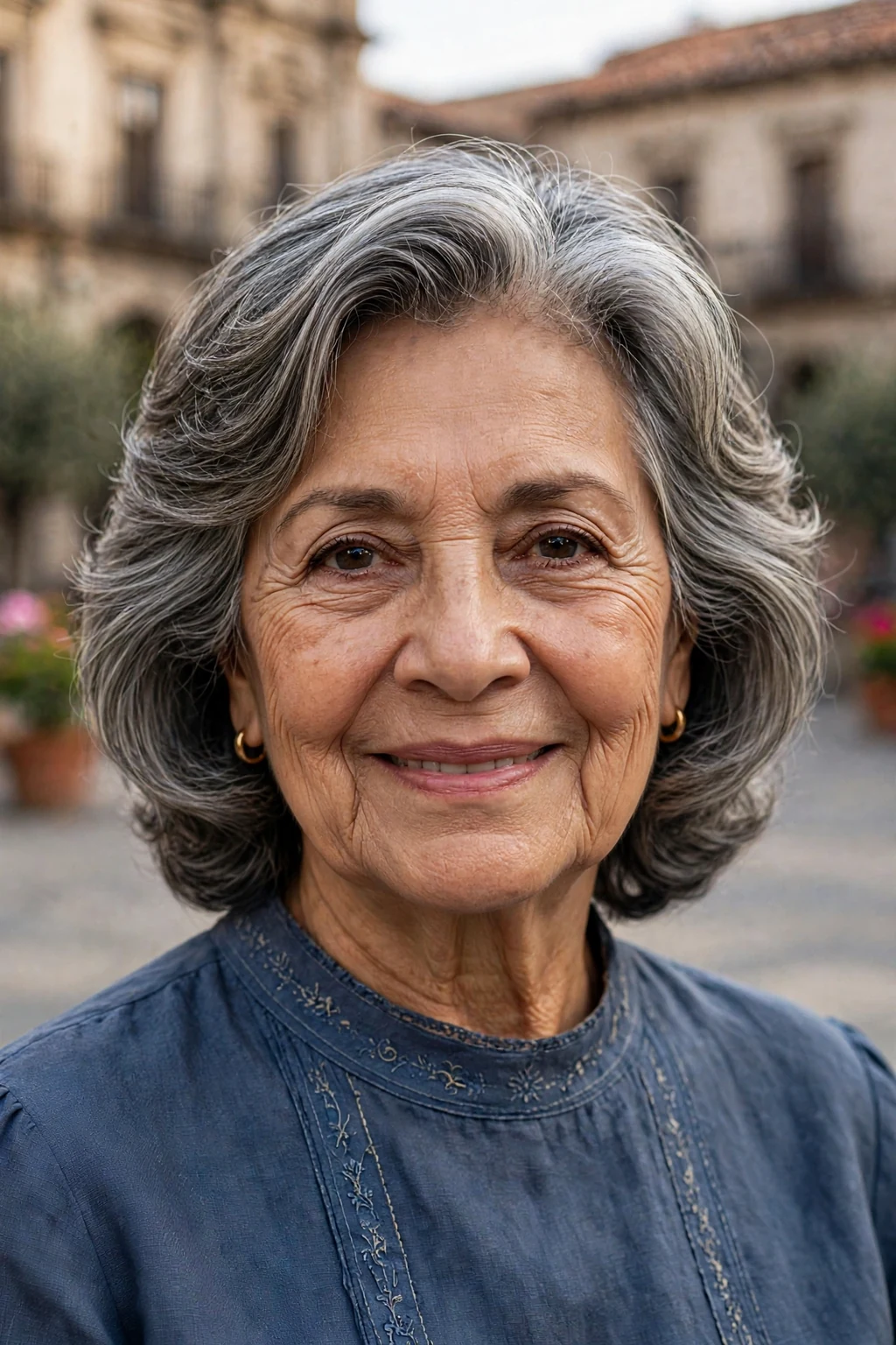 Beautiful older woman with classic layers, timeless classic layers, enduring light.