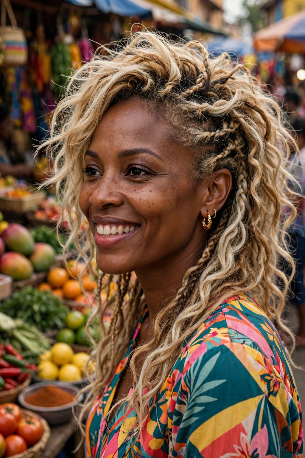 Beautiful woman with dimensional blonde, multi-tonal dimensional blonde, rich light.