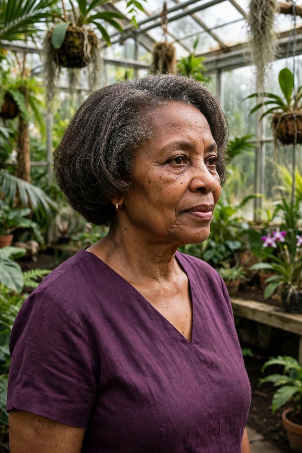 Mature woman over 50 with a soft graduated bob haircut for fine thin hair, styled and full of volume.