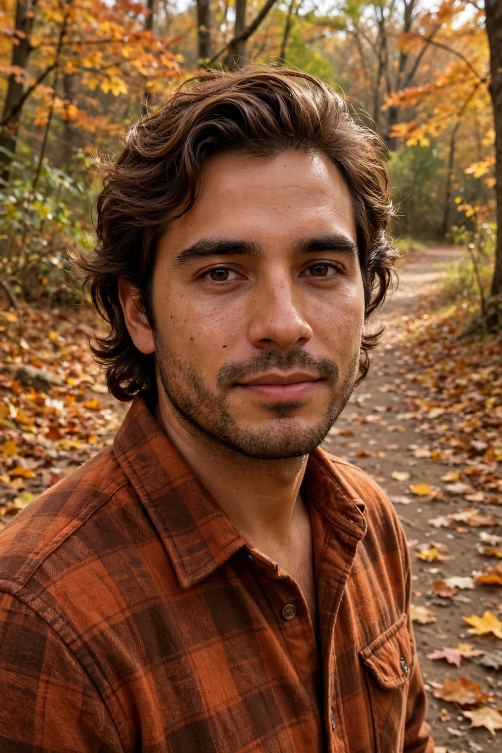 Man with a textured bro flow haircut, tousled medium-length hair with matte texture.