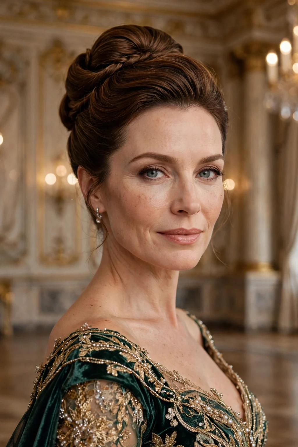 Beautiful woman with ultimate updo, perfect signature updo, exquisite light.